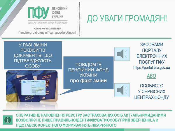 Змінилися персональні дані – необхідно актуалізувати інформацію на вебпорталі Пенсійного фонду України