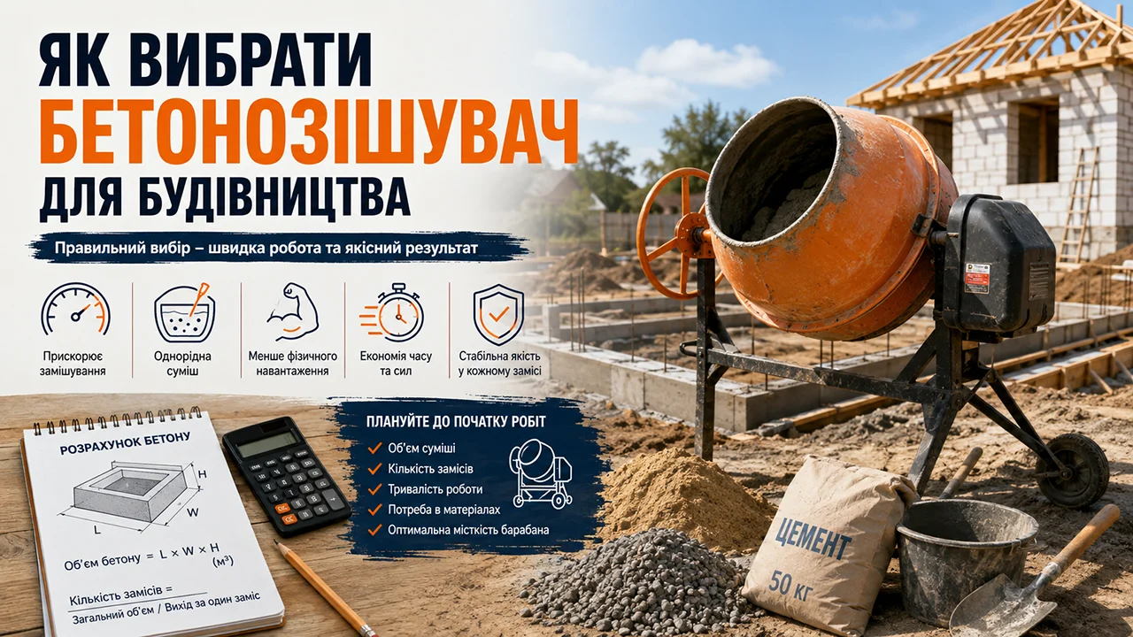 Бетономішалка для будівництва